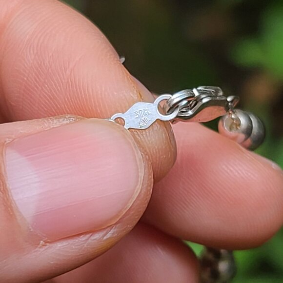 Sterling Silver 925 Graduated Bead Necklace, Classic Minimalist Retro Daily Wear - Picture 6 of 8